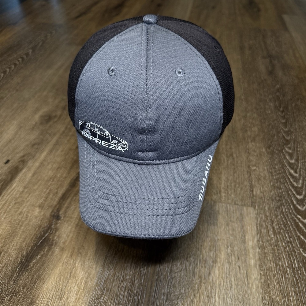 Subaru Impreza Hat Gray Black Performance Athletic Adjustable Strap Racing
